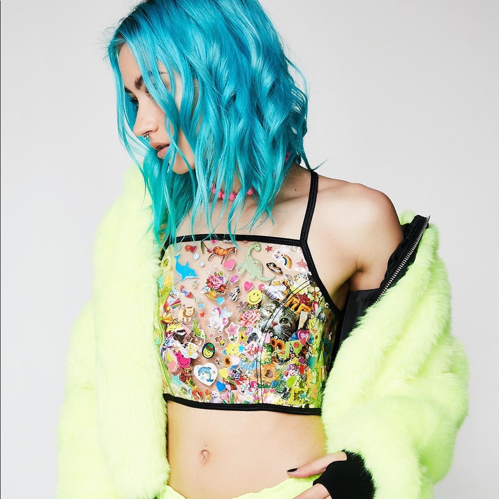 INDYANNA CHRISTINA PVC CROP LACE-UP TOP FROM